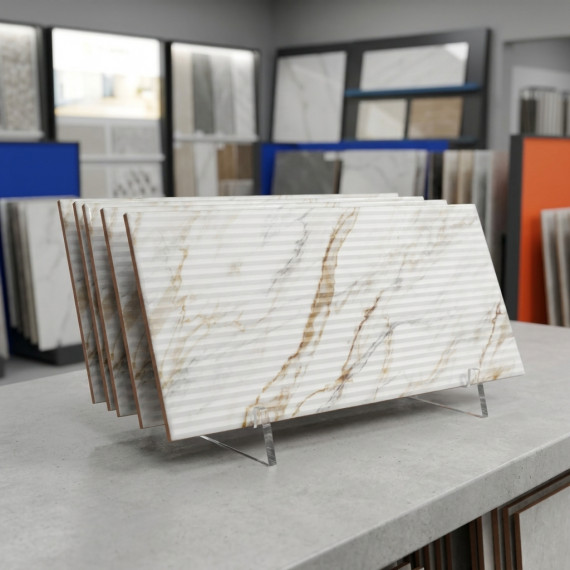 Идеал светлый ОП 02 25х60 см керамическая плитка рельефная Gracia ceramica Ideal white 02 - 8шт 1.2м2
