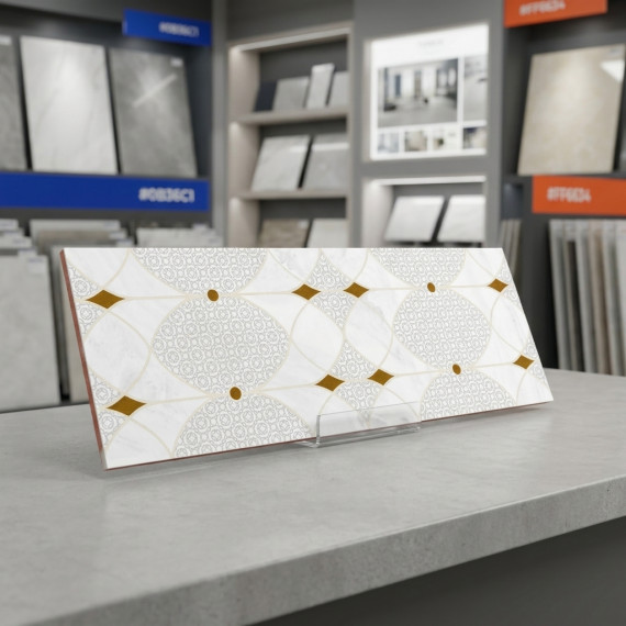 Констанция вставка ОП 02 30х90 см декор керамический Gracia ceramica Constance grey light decor 02 - 1шт 0.27м2