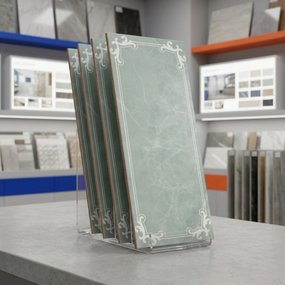 Висконти бирюзовый с рисунком ОП 02 25х60 см керамическая плитка Gracia ceramica Visconti бир низ 02 - 8шт 1.2м2